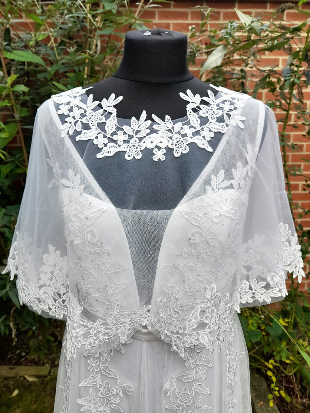Tulle Bridal Cape,Lace Shawl For Wedding Dress,Short Evening Cloak