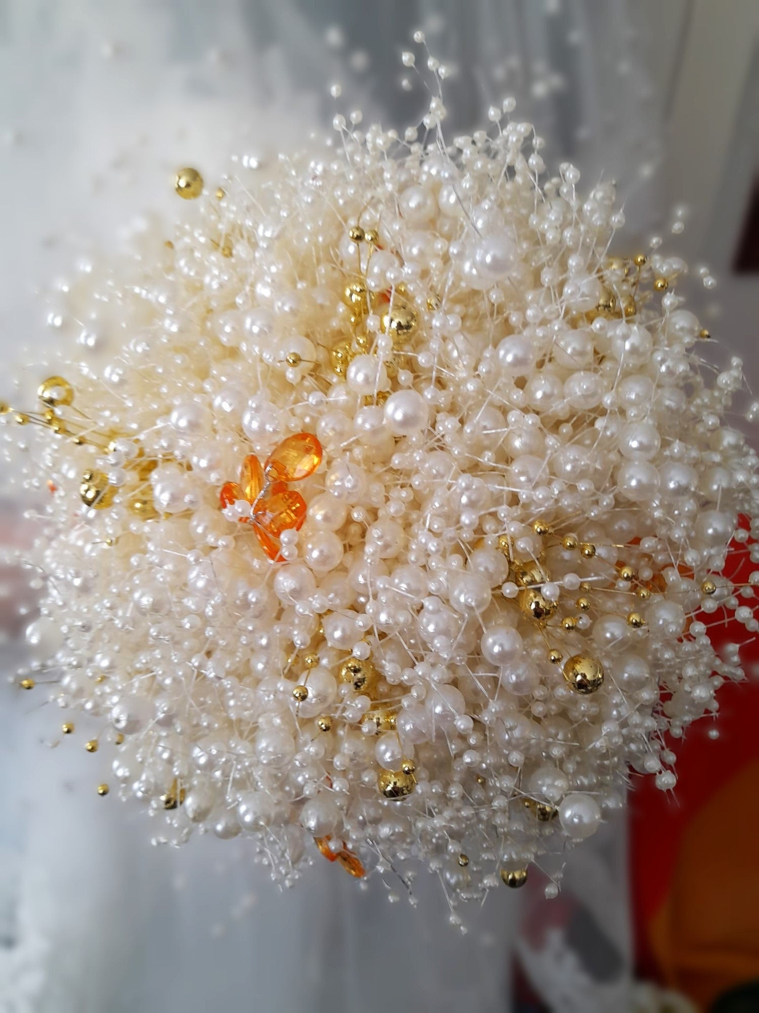 Ivory Pearl Wedding Bouquet: Autumn Bridal Crystals