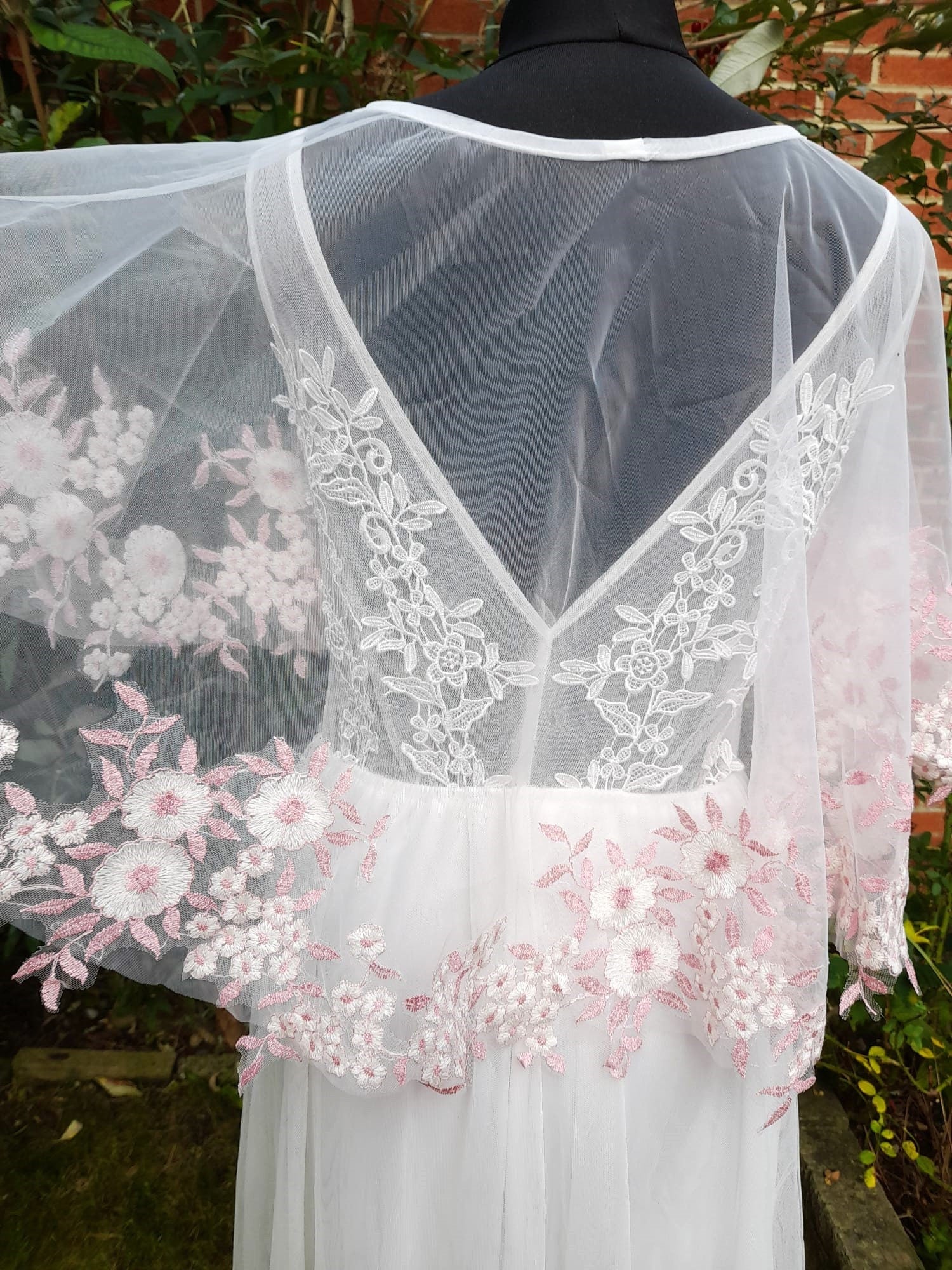 Floral Lace Wedding Cape: Ivory Bridal Cover-Up