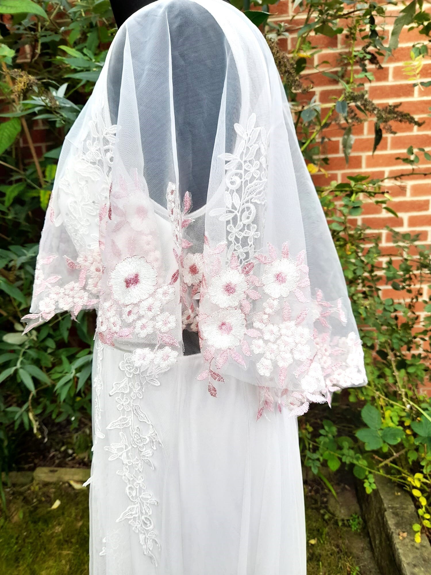 Floral Lace Wedding Cape: Ivory Bridal Cover-Up