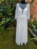 Pearl Embellished Short Wedding Cape - A Sophisticated Accessory for the Bride or Bridesmaid
