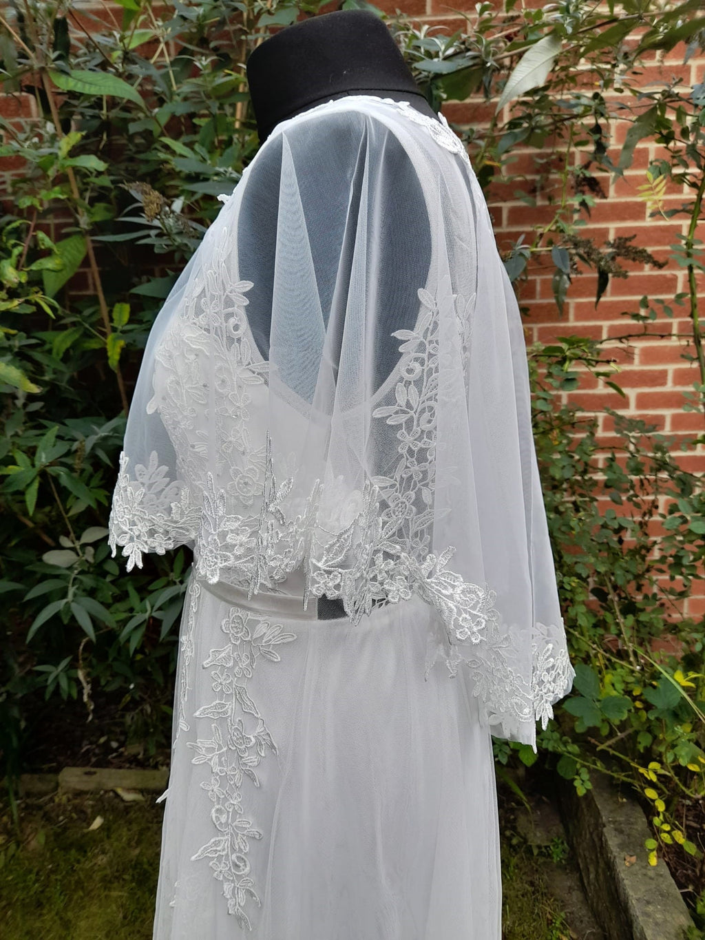Tulle Bridal Cape,Lace Shawl For Wedding Dress,Short Evening Cloak