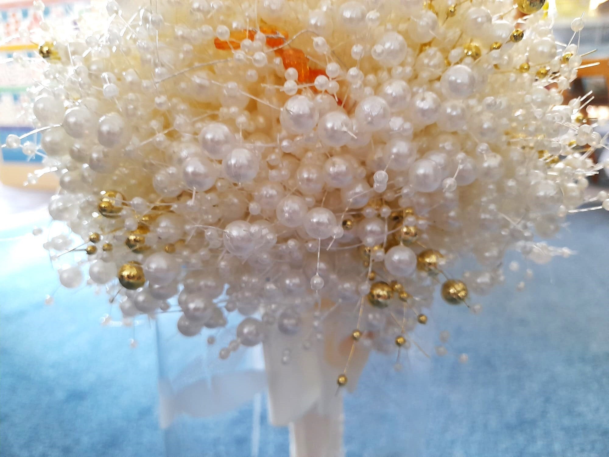 Ivory Pearl Wedding Bouquet: Autumn Bridal Crystals