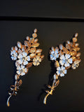 Gold Wedding Shoe Clips: Crystal Pearl Floral Heel Embellishment