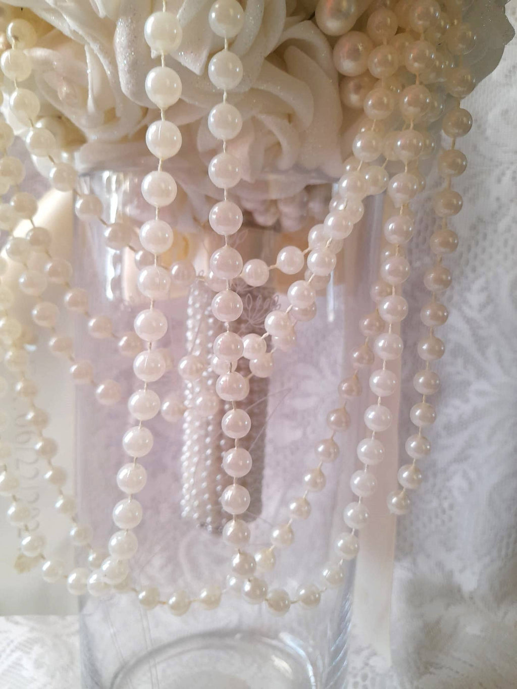 Ivory Pearl Waterfall Wedding Bouquet: Customizable Bridal Cascade