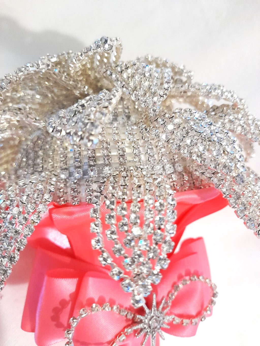 Personalized Crystal Brooch Wedding Bouquet with Satin Handle