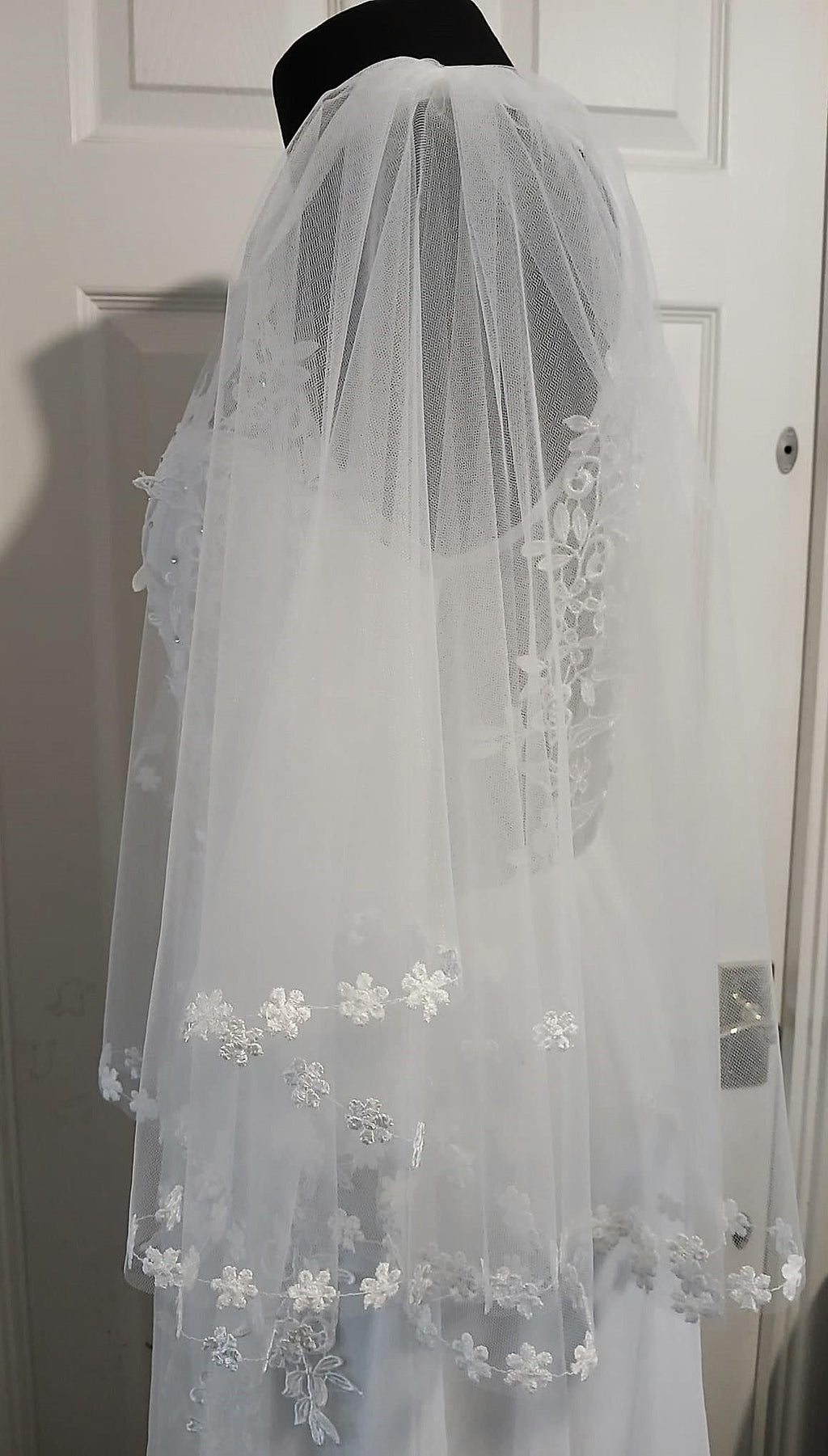 Off-White Floral Trim Removable Sleeves: Bridal or Bridesmaid Wings