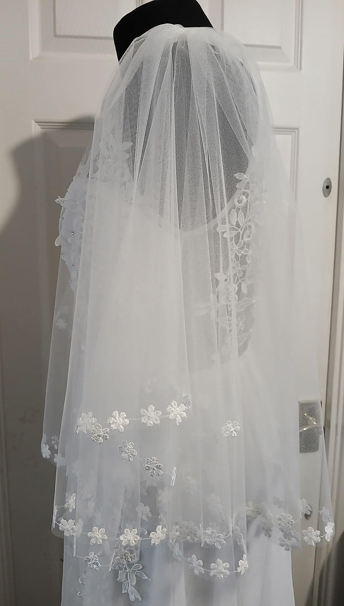 Off-White Floral Trim Removable Sleeves: Bridal or Bridesmaid Wings