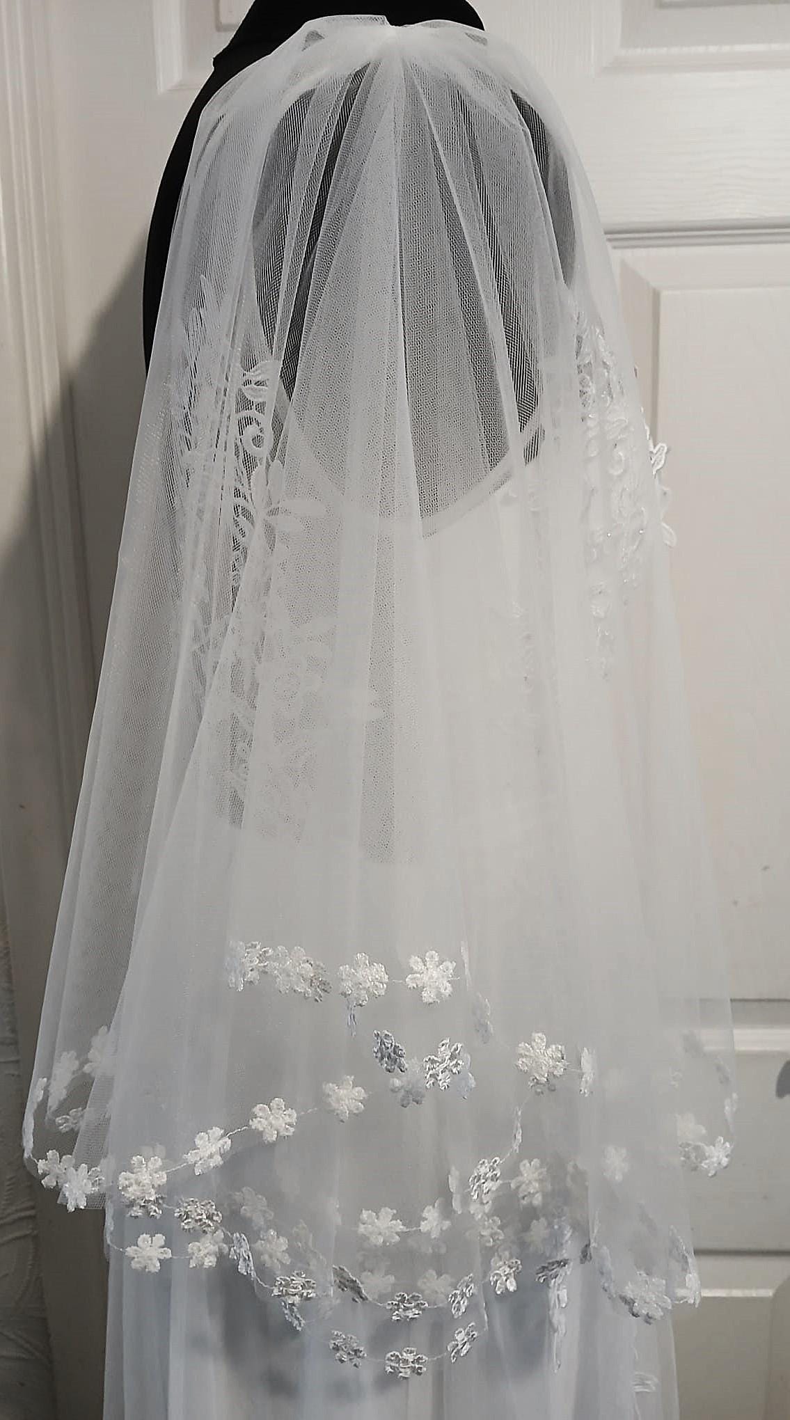 Off-White Floral Trim Removable Sleeves: Bridal or Bridesmaid Wings
