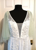 Sage Green Pearl Detachable Sleeves: Bridal or Prom Wings