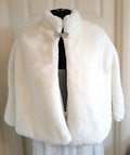Ivory Faux Fur Cloak,Bridal Cape,Coverup For Bridesmaid