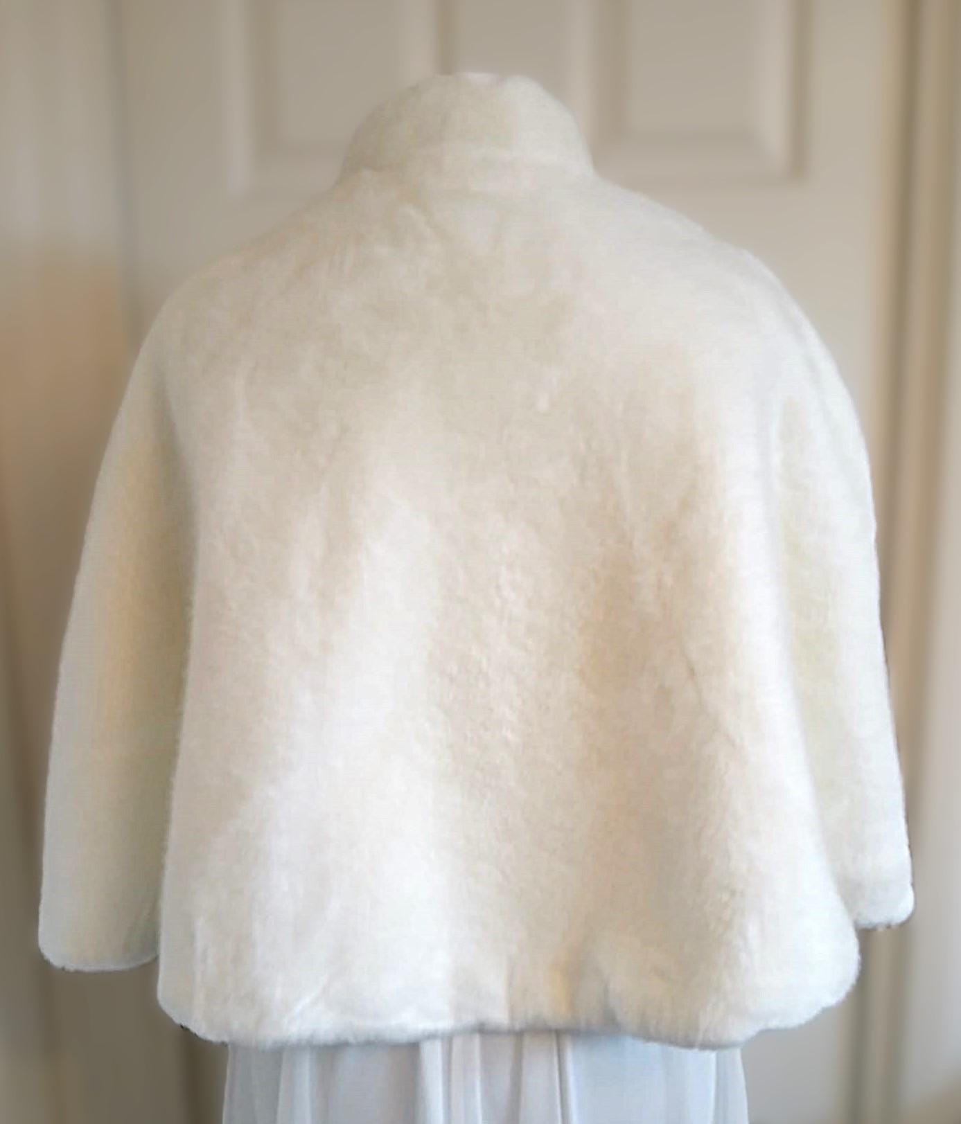 Ivory Faux Fur Cloak,Bridal Cape,Coverup For Bridesmaid