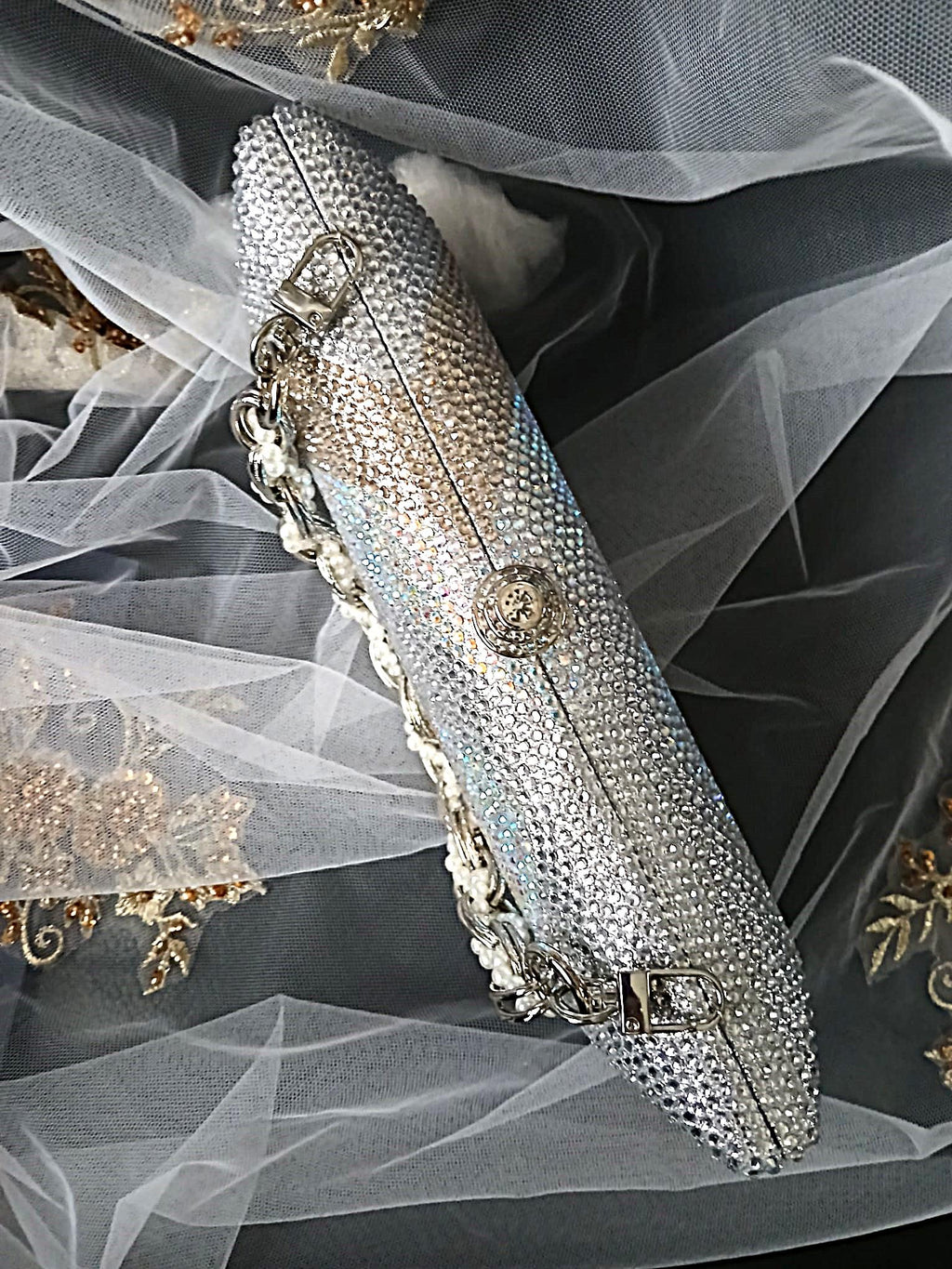 Silver Bridal Clutch,Wedding Crystal Handbag,Purse For Mother or Bridesmaid