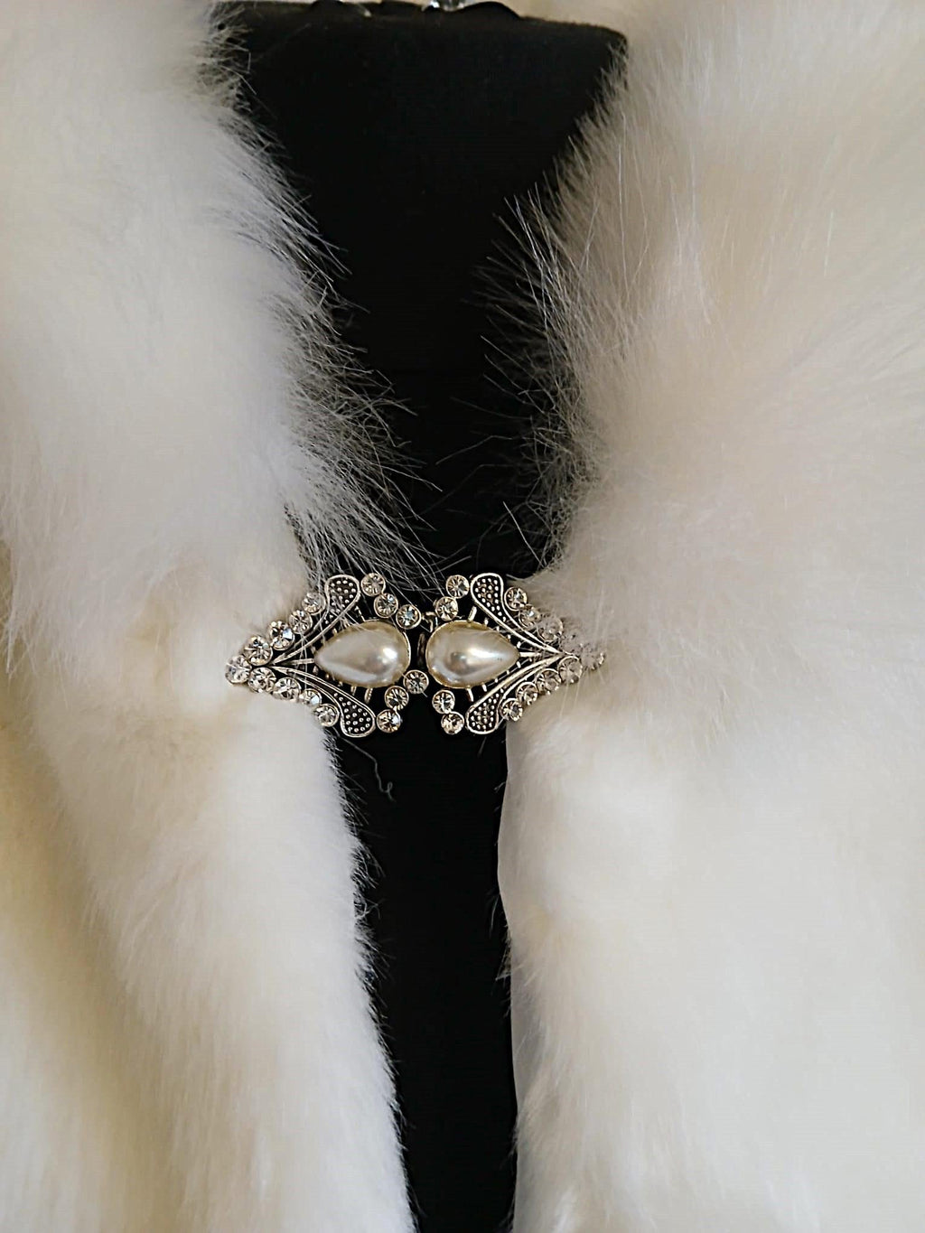 Ivory Faux Fur Bridal Shawl: Winter Wedding Stole, Plus Size Cape