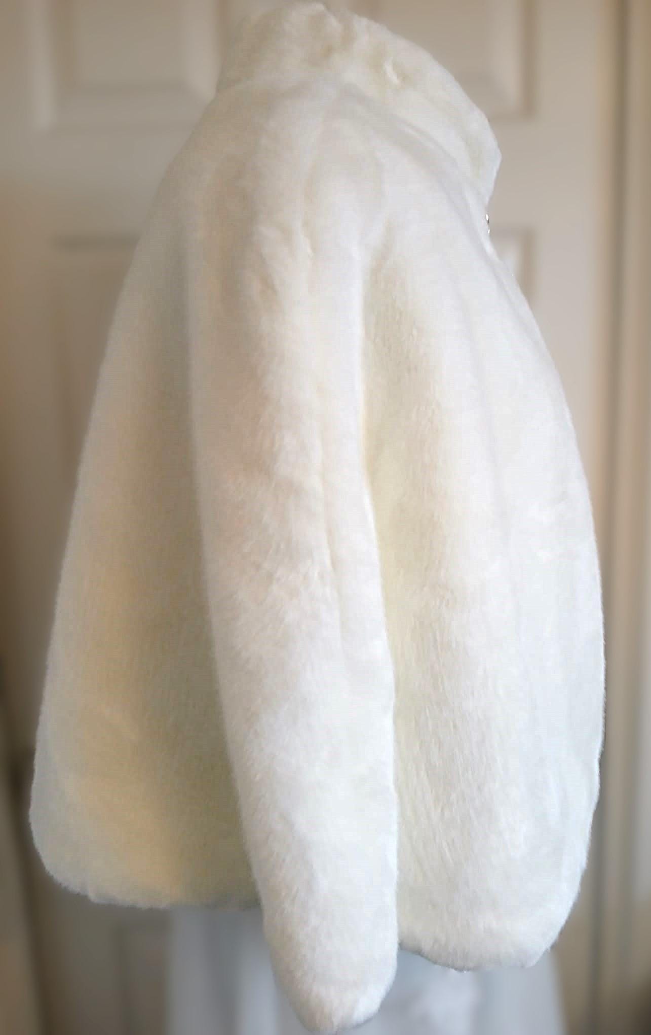 Ivory Faux Fur Cloak,Bridal Cape,Coverup For Bridesmaid