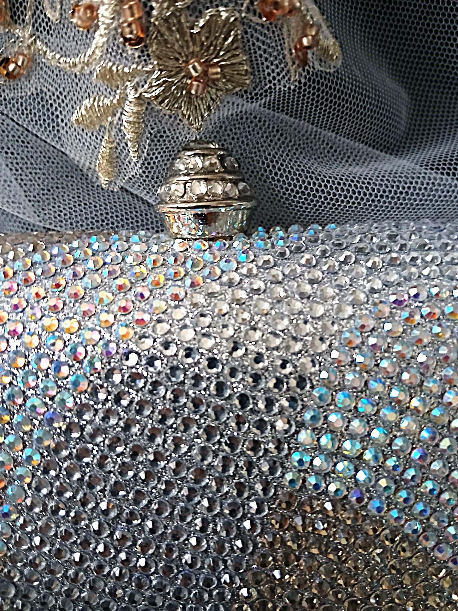 Silver Bridal Clutch,Wedding Crystal Handbag,Purse For Mother or Bridesmaid