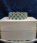 Emerald Green Zirconia Crystal Bracelet: Silver Plated Copper