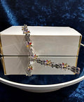 Floral Multicolour Bracelet: Silver Setting, Formal Jewelry