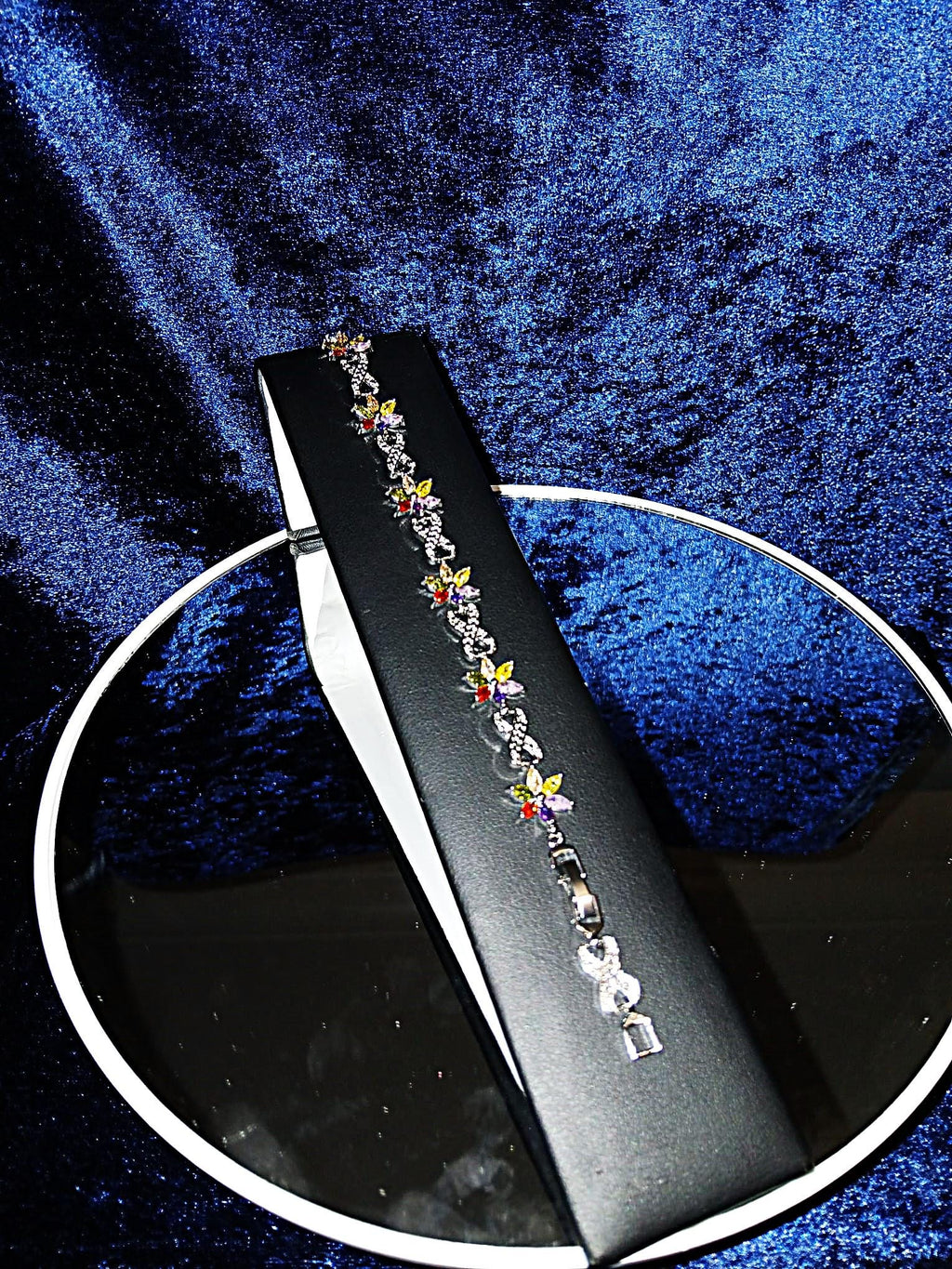 Floral Multicolour Bracelet: Silver Setting, Formal Jewelry