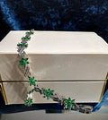 Emerald Green Floral Bracelet: Silver Setting, Formal Jewelry