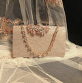 Rose Gold Glitter Evening Clutch: Wedding Bridal Handbag