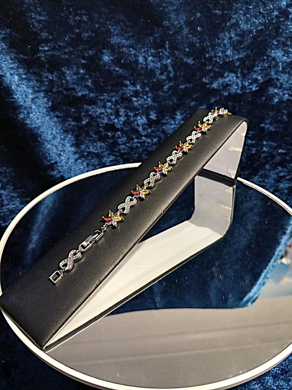 Floral Multicolour Bracelet: Silver Setting, Formal Jewelry