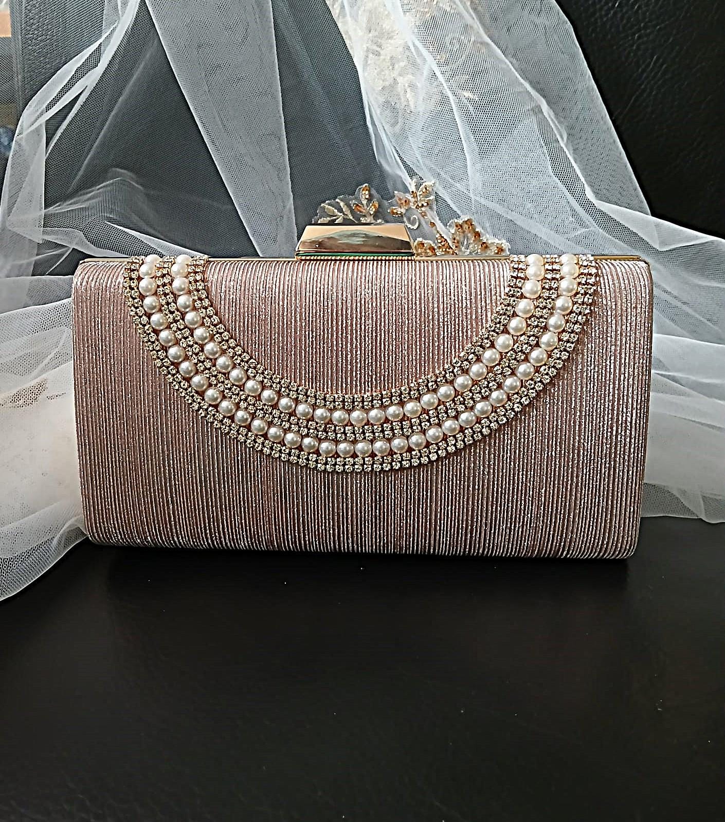 Nude Lace Wedding Shoes with Clips and Matching Bag