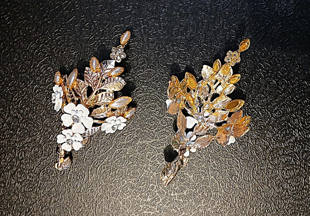 Gold Floral Wedding Shoe Clips: Elegant Bridal Heel Decoration