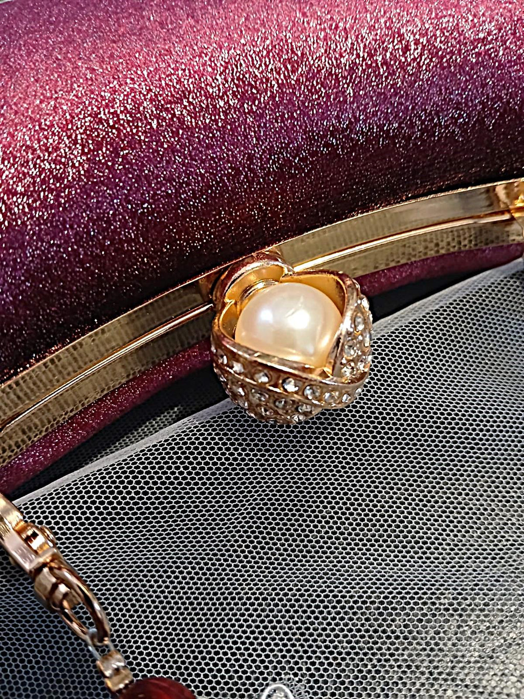 Wine Red Velvet Evening Clutch: Gold Hardware, Burgundy Bridal Handbag