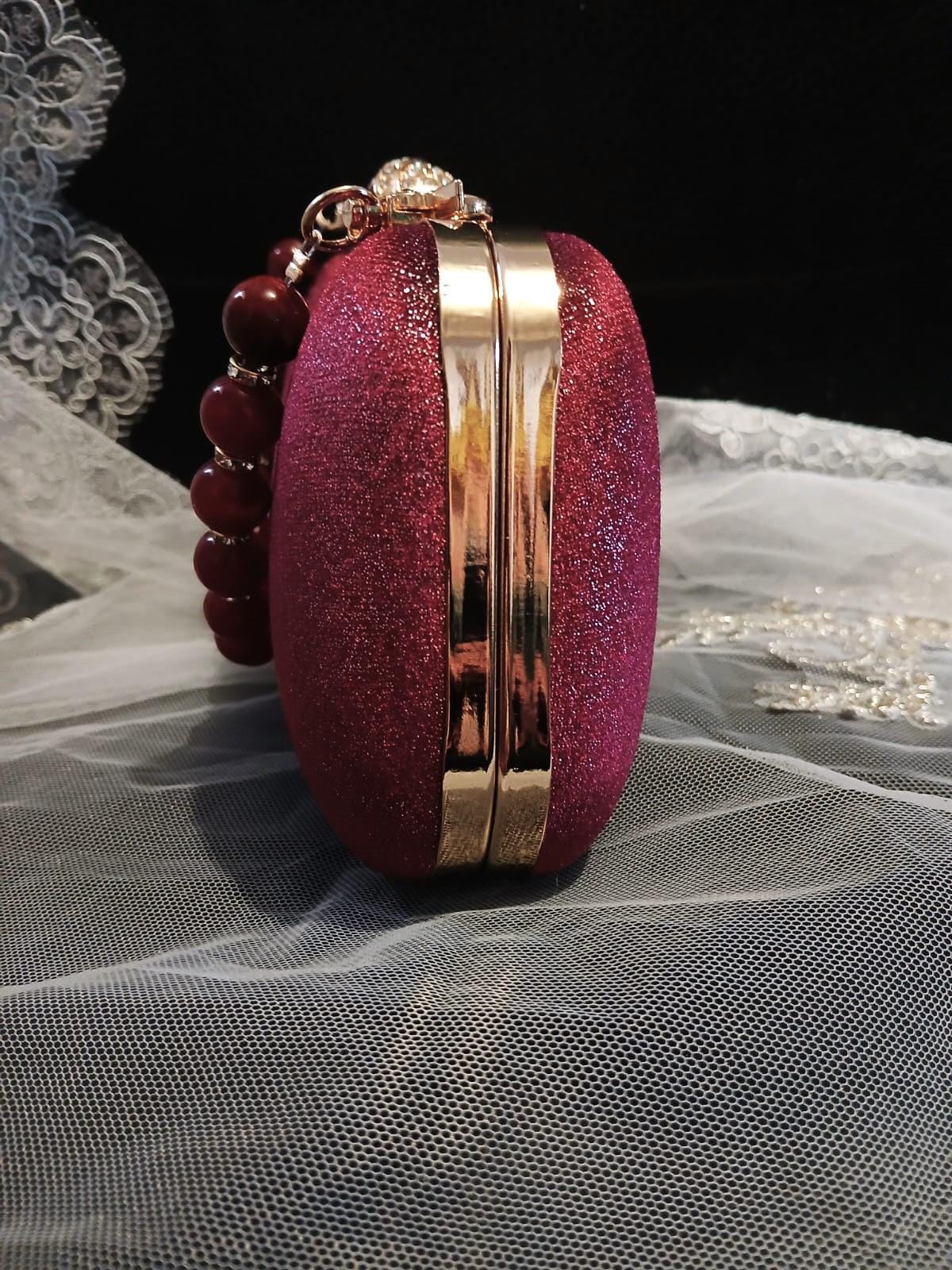 Wine Red Velvet Evening Clutch: Gold Hardware, Burgundy Bridal Handbag