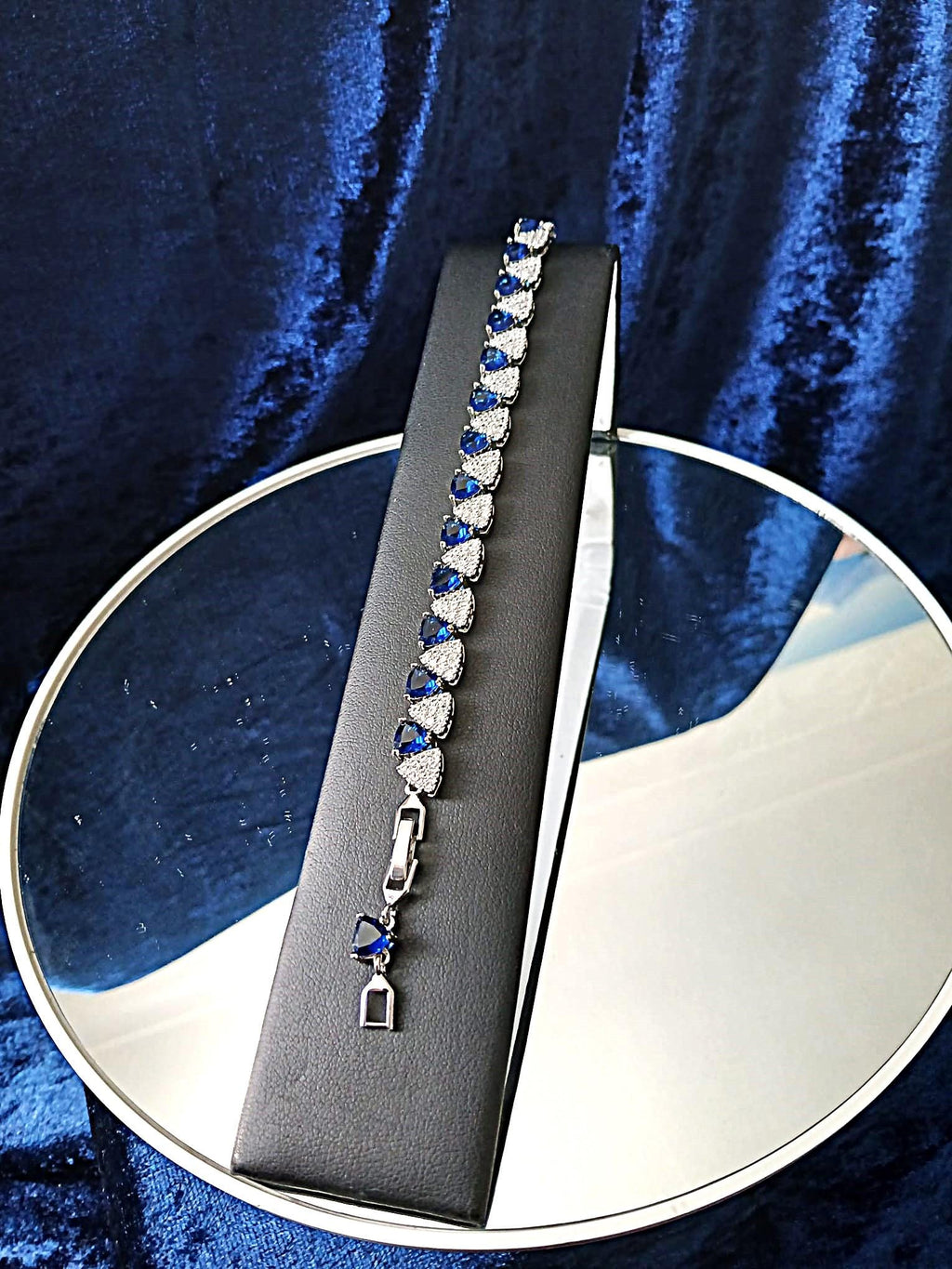 Sapphire Blue Bracelet: Silver Setting, Formal Jewelry Gift