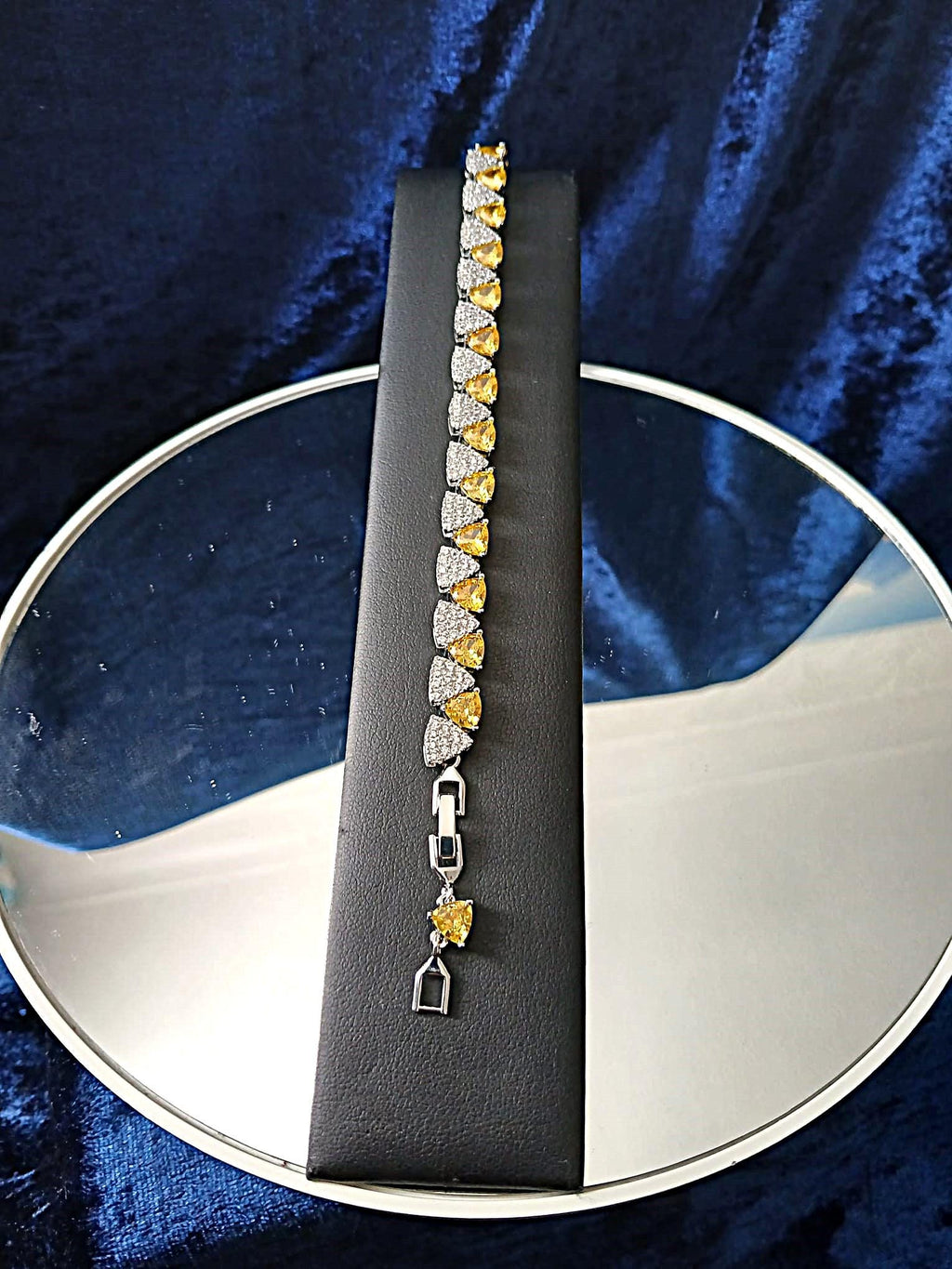 Yellow Sapphire Bracelet: Silver Setting, Formal Jewelry Gift