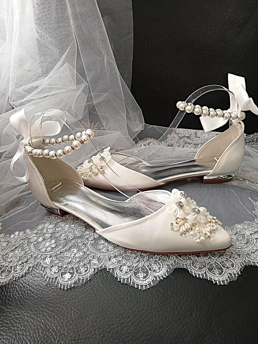 Ivory Floral Flat Shoe Hat and Clutch Set for Formal Events