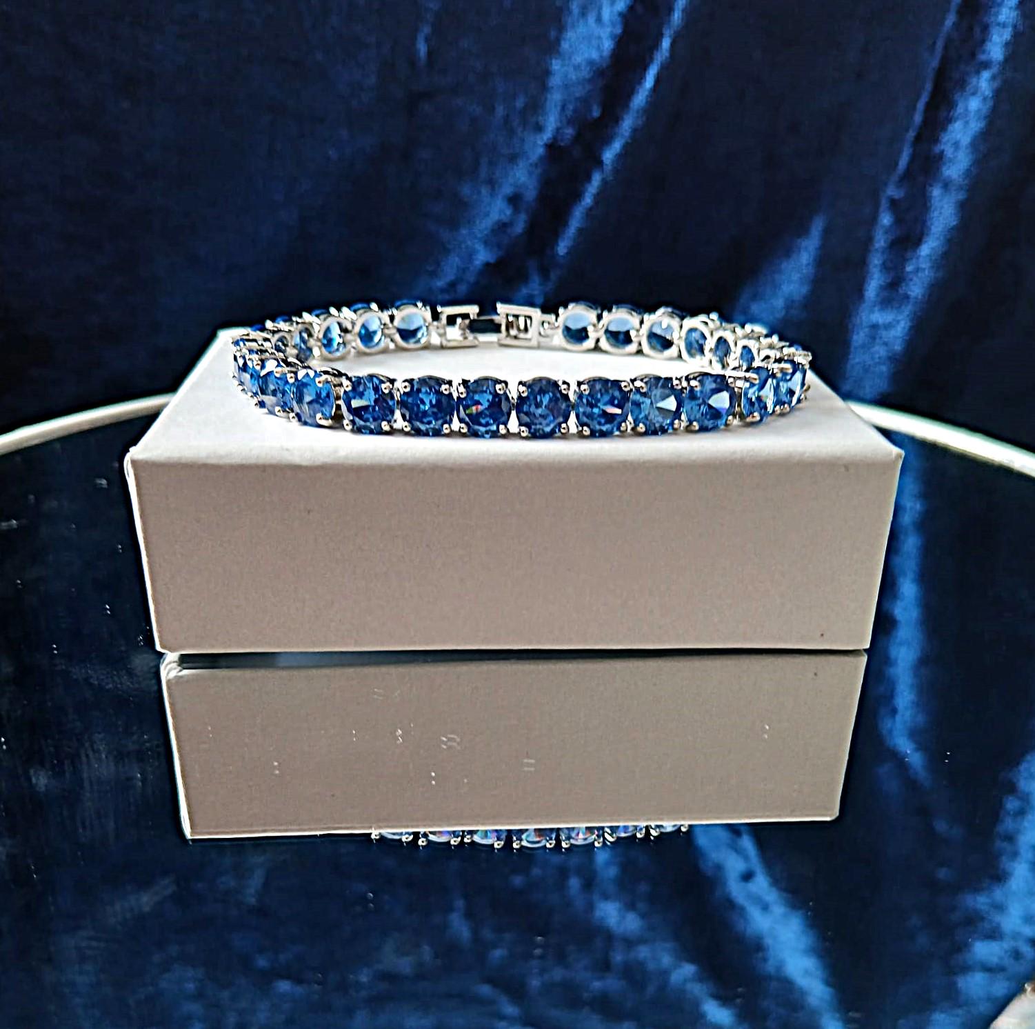Cobalt Blue Bracelet: Sterling Silver Setting, Formal Wristlet