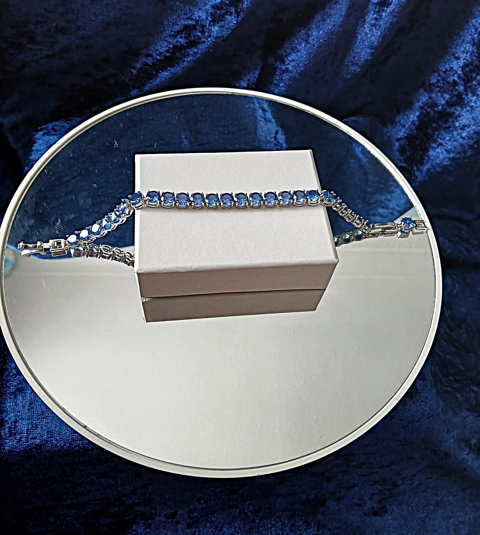Cobalt Blue Bracelet: Sterling Silver Setting, Formal Wristlet