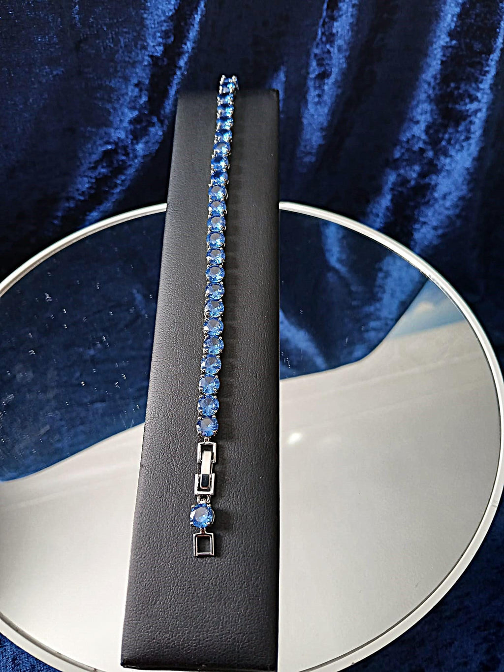 Cobalt Blue Bracelet: Sterling Silver Setting, Formal Wristlet