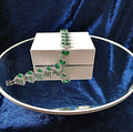 Emerald Green Heart Bracelet: Swarovski Crystals in Silver Setting