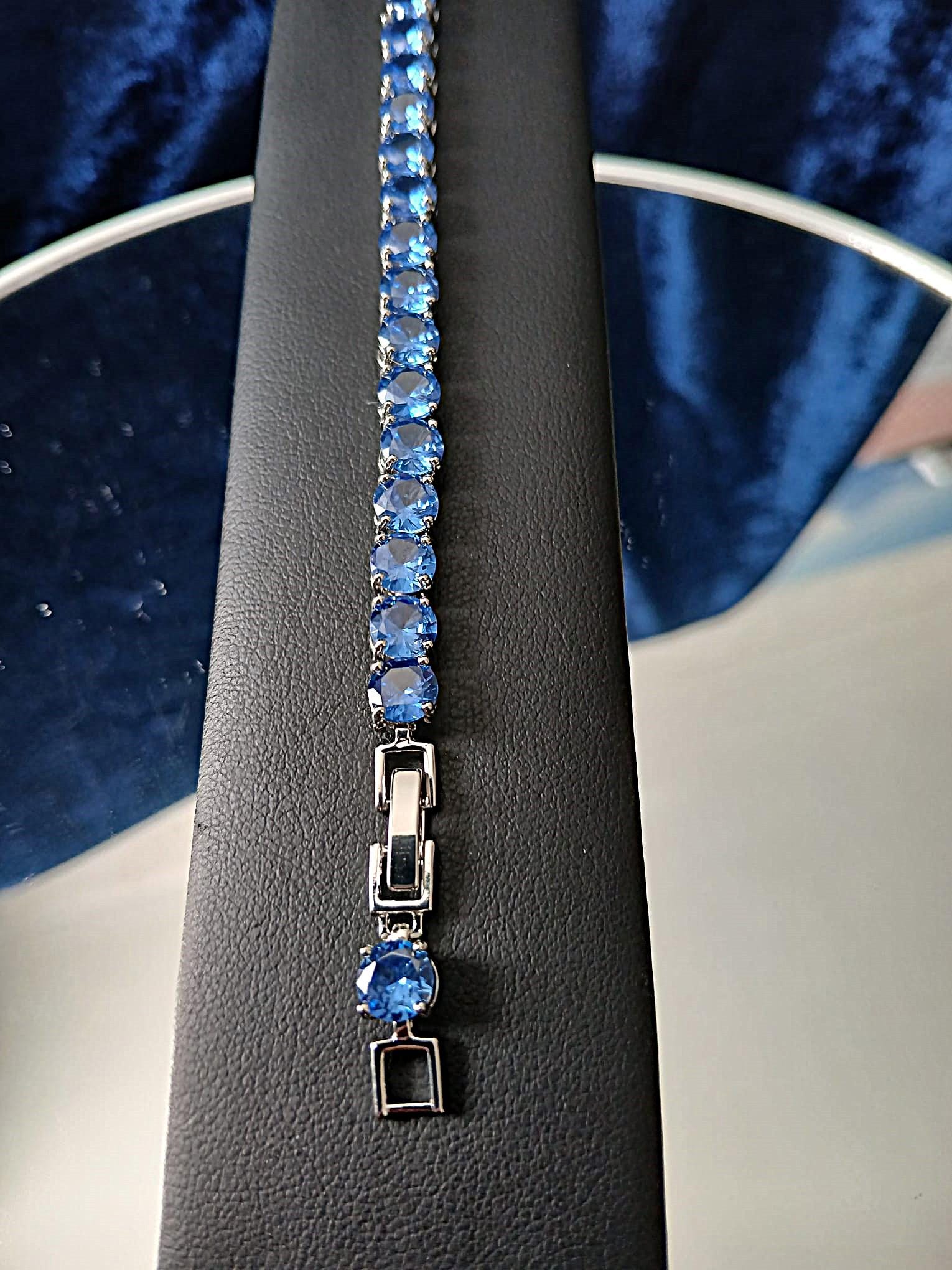 Cobalt Blue Bracelet: Sterling Silver Setting, Formal Wristlet
