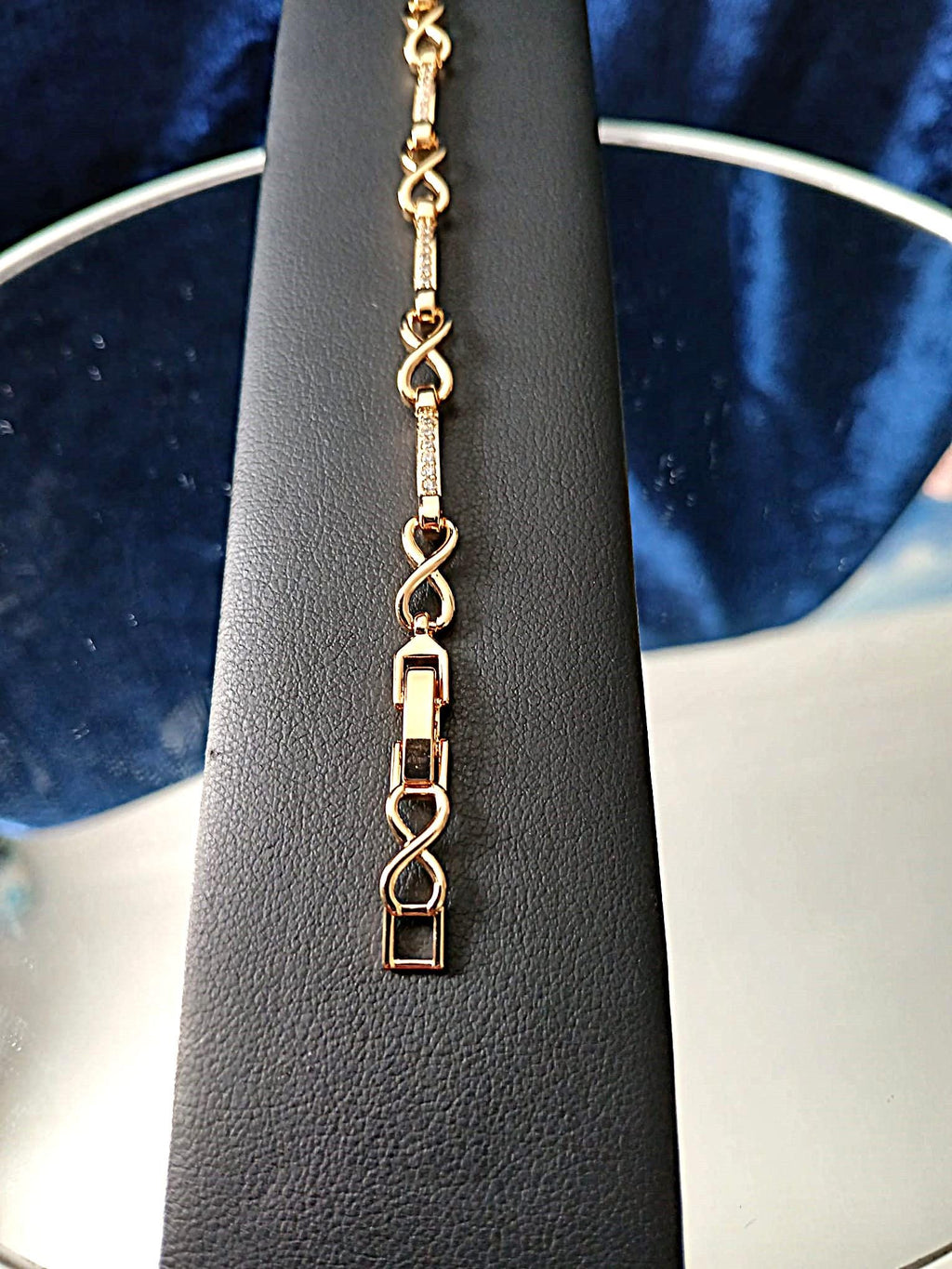 Gold Bracelet with Swarovski Crystals: Elegant Wristlet, Formal Jewelry