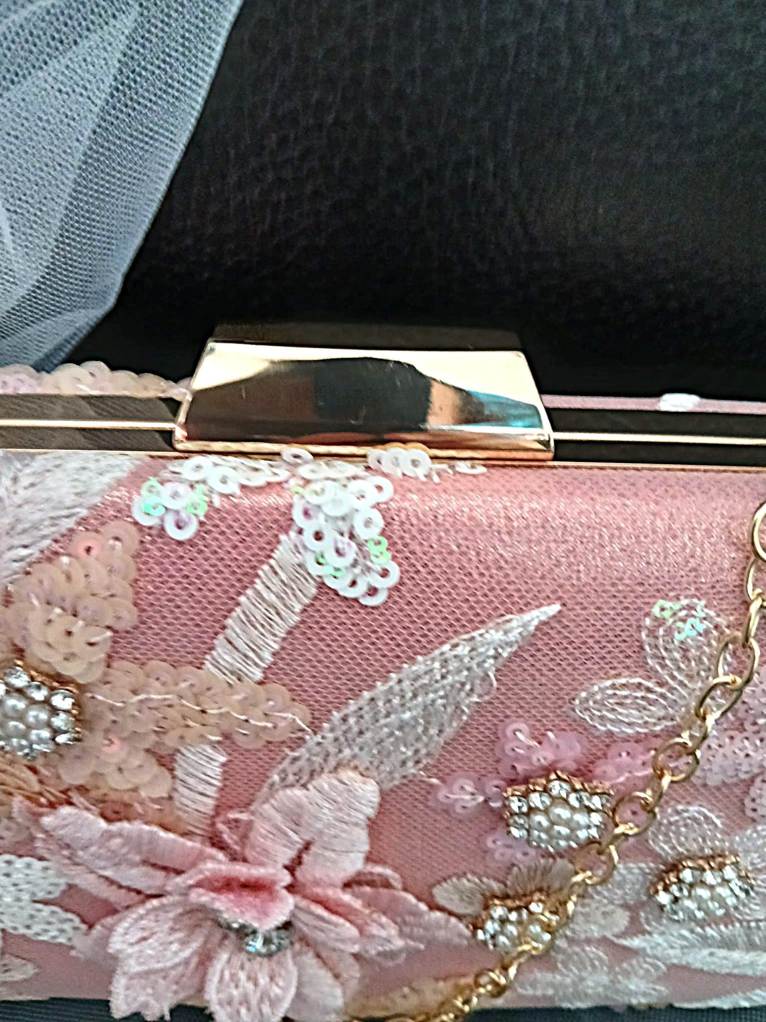 Pink Floral Evening Clutch Bag: Wedding Purse For Bride Or Bridesmaid