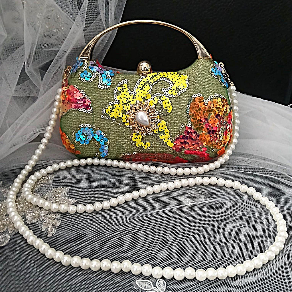 Matcha Green Evening Clutch Bag: Wedding Handbag, Formal Box Purse