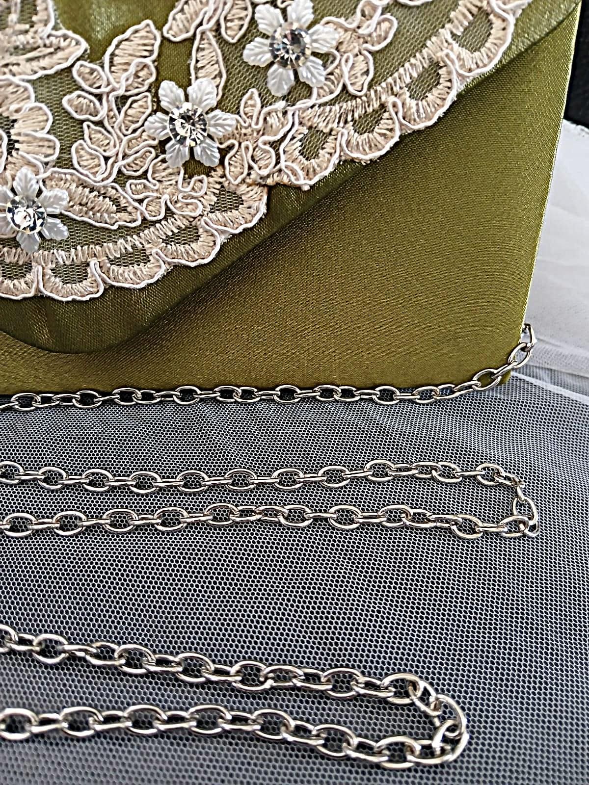 Olive Green Satin Evening Clutch: Wedding Handbag, Formal Purse