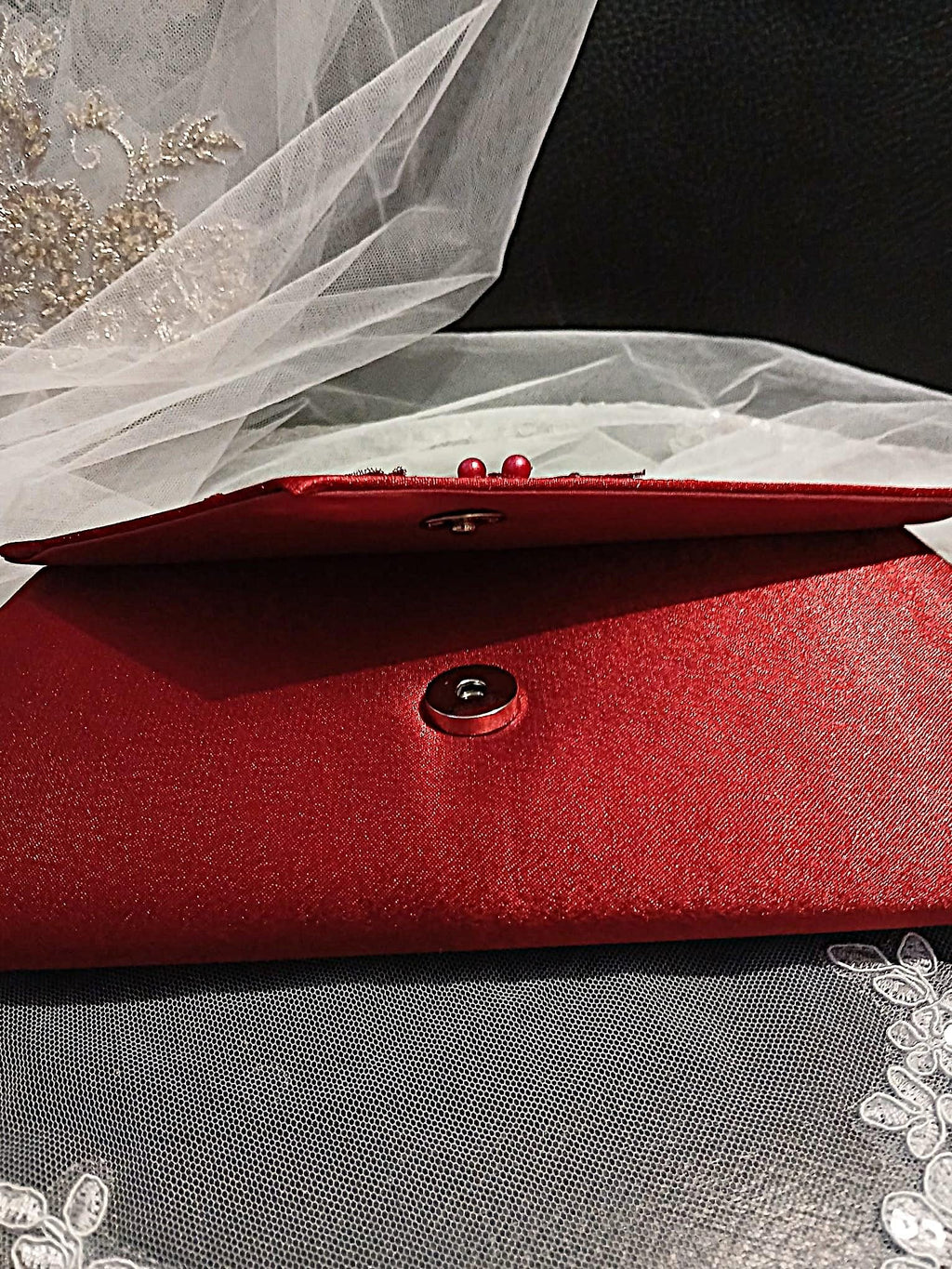 Burgundy Floral Hat & Satin Clutch Bag Set For Formal Occasion