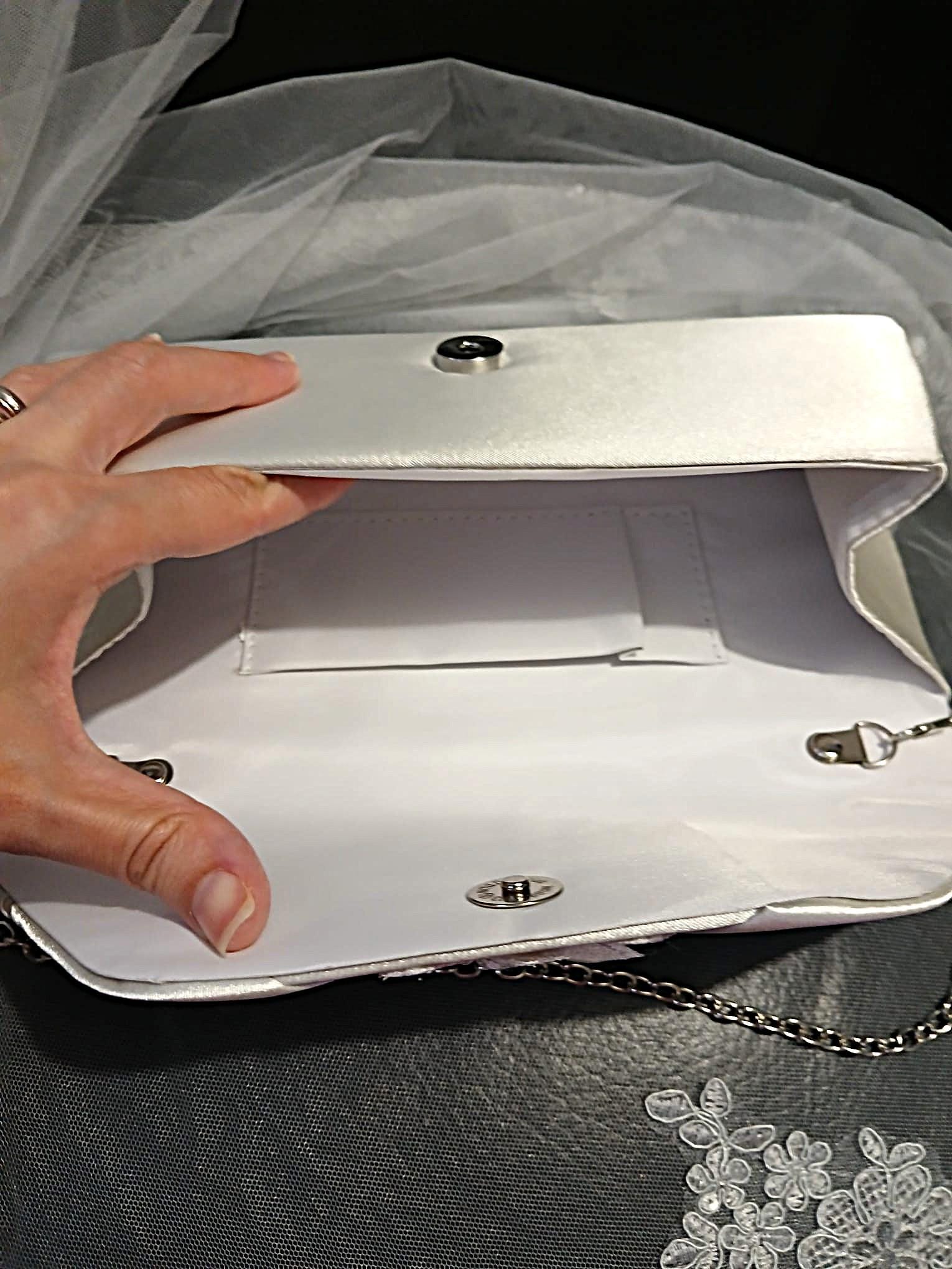 Ivory Hat and Satin Clutch Bag Set For Bride
