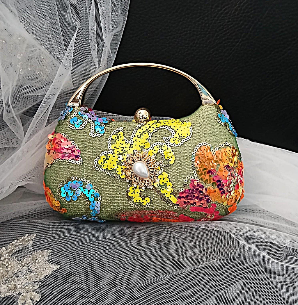 Matcha Green Evening Clutch Bag: Wedding Handbag, Formal Box Purse