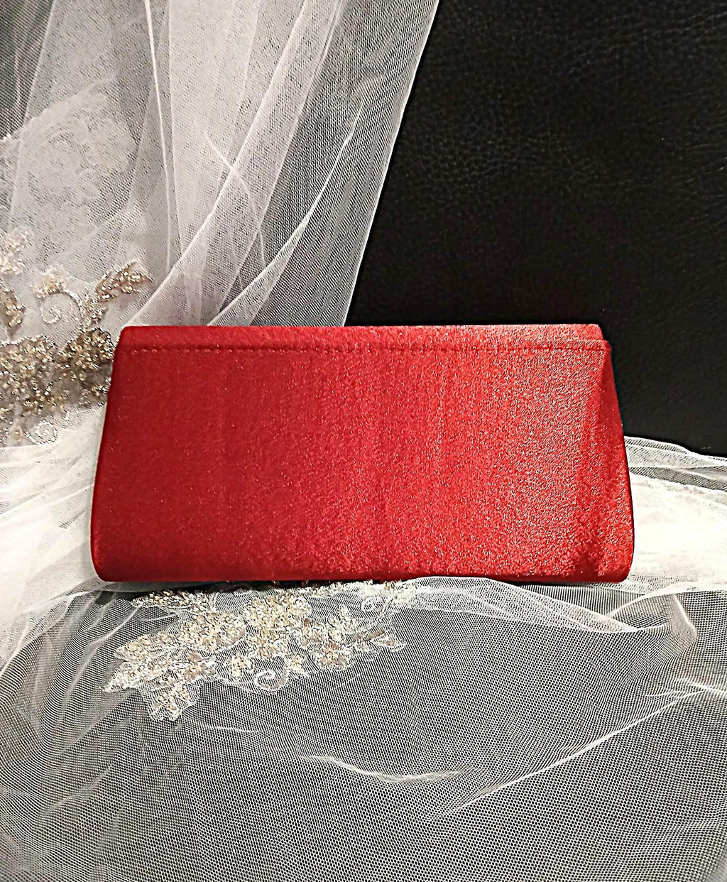 Burgundy Floral Hat & Satin Clutch Bag Set For Formal Occasion