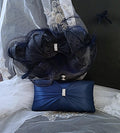 Navy Blue Classic Hat & Satin Clutch Bag Set: Formal Event Accessories