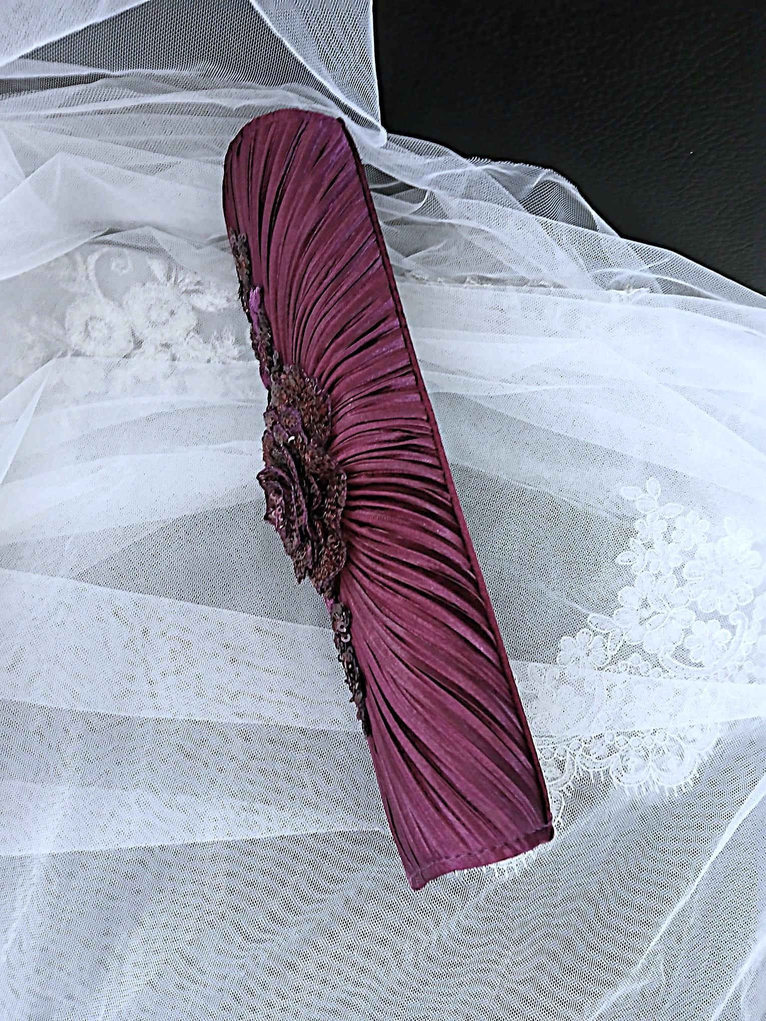 Purple Floral Hat & Satin Clutch Bag Set: Formal Occasion Accessories