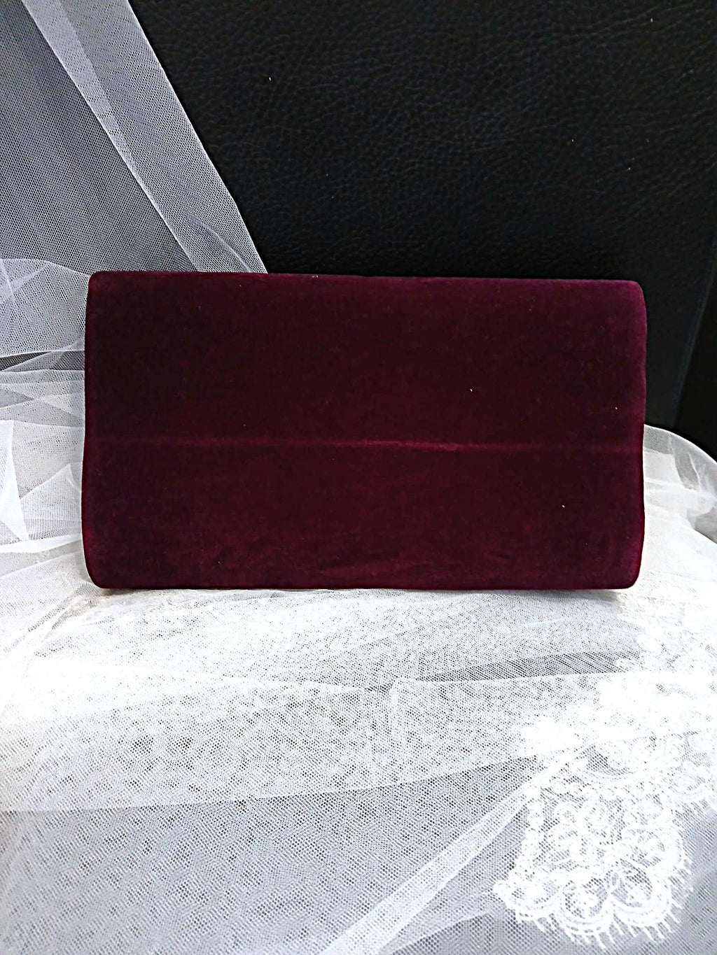 Dark Purple Floral Fascinator Hat & Velvet Clutch Bag Set For Formal Event