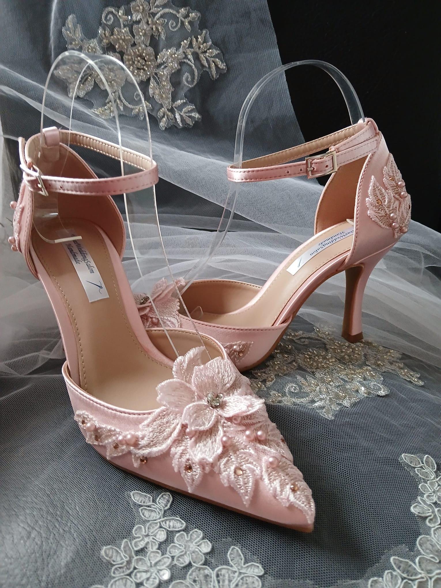 Blush Pink Floral Thin Heel Sandal Hat & Clutch Set: Formal Occasion Footwear